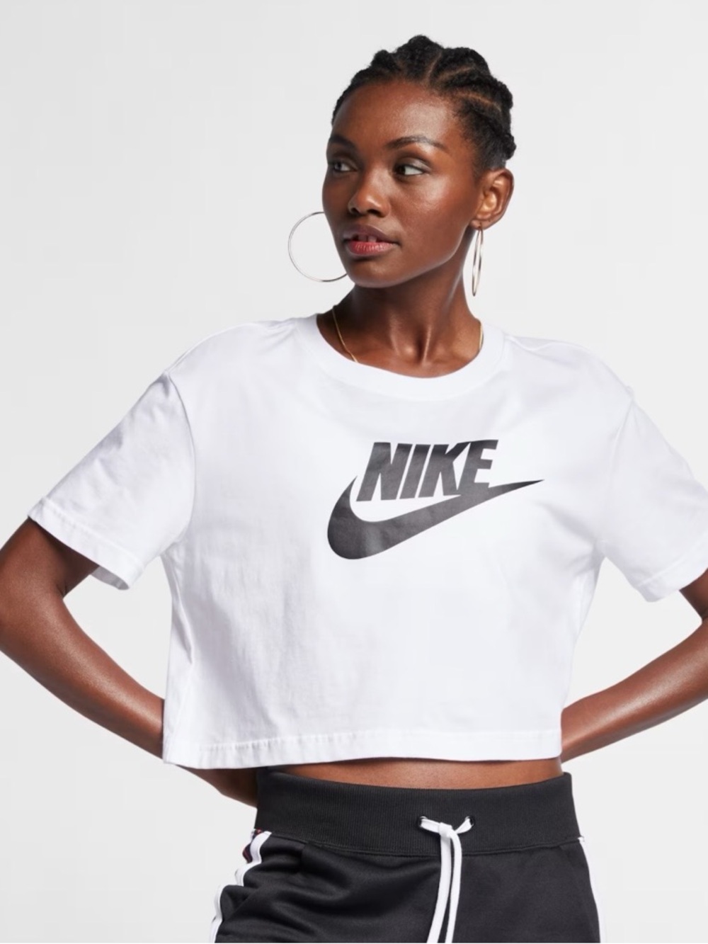 Nike Sportswear Essential Crop Tee | White | Size M